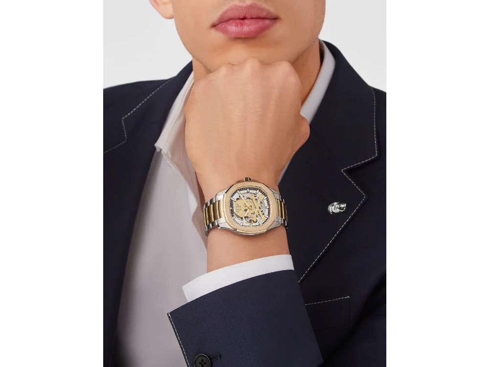 Reloj Automático Philipp Plein 42 mm, PVD Oro, Gris, 42 mm, PWRAA0323