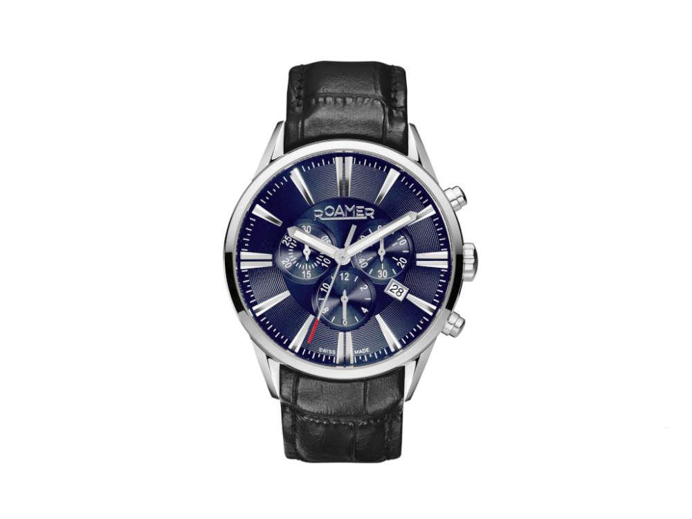 Reloj de Cuarzo Roamer Superior Chrono, Azul, 44mm, Correa piel, 508837 41 45 05