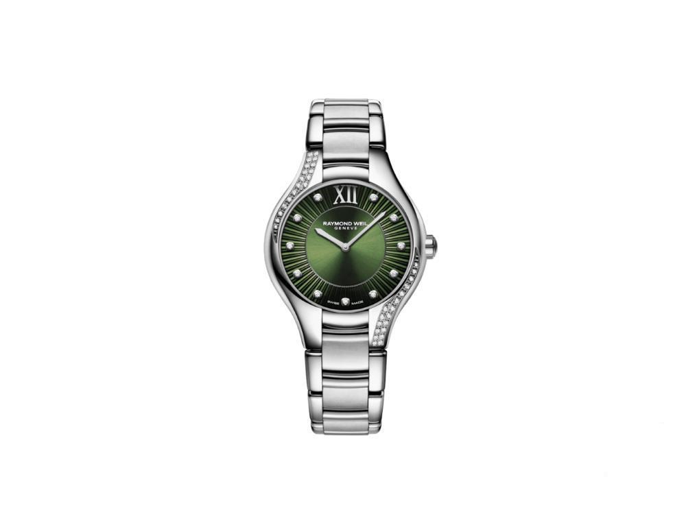 Reloj Cuarzo Raymond Weil Noemia Ladies, Diamantes, Verde, 32 mm, 5132-S1S-52181