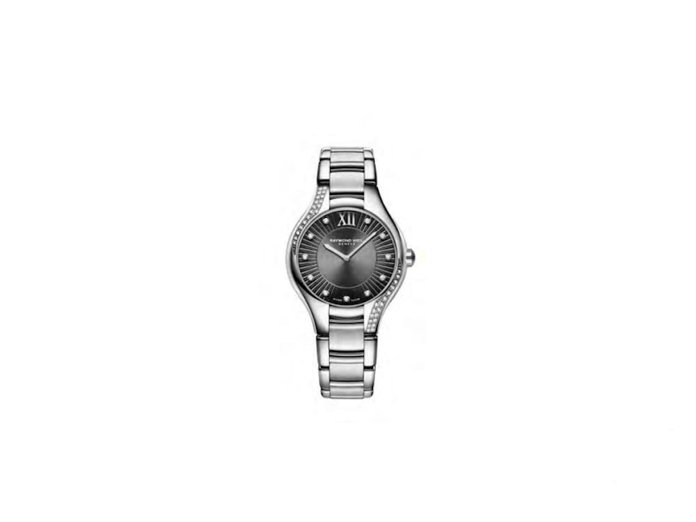 Reloj Cuarzo Raymond Weil Noemia Ladies, Diamantes, Gris, 32 mm, 5132-S1S-60181