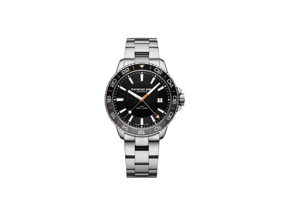 Reloj de Cuarzo Raymond Weil Tango, GMT, Negro, 42 mm, 8280-ST2-20001