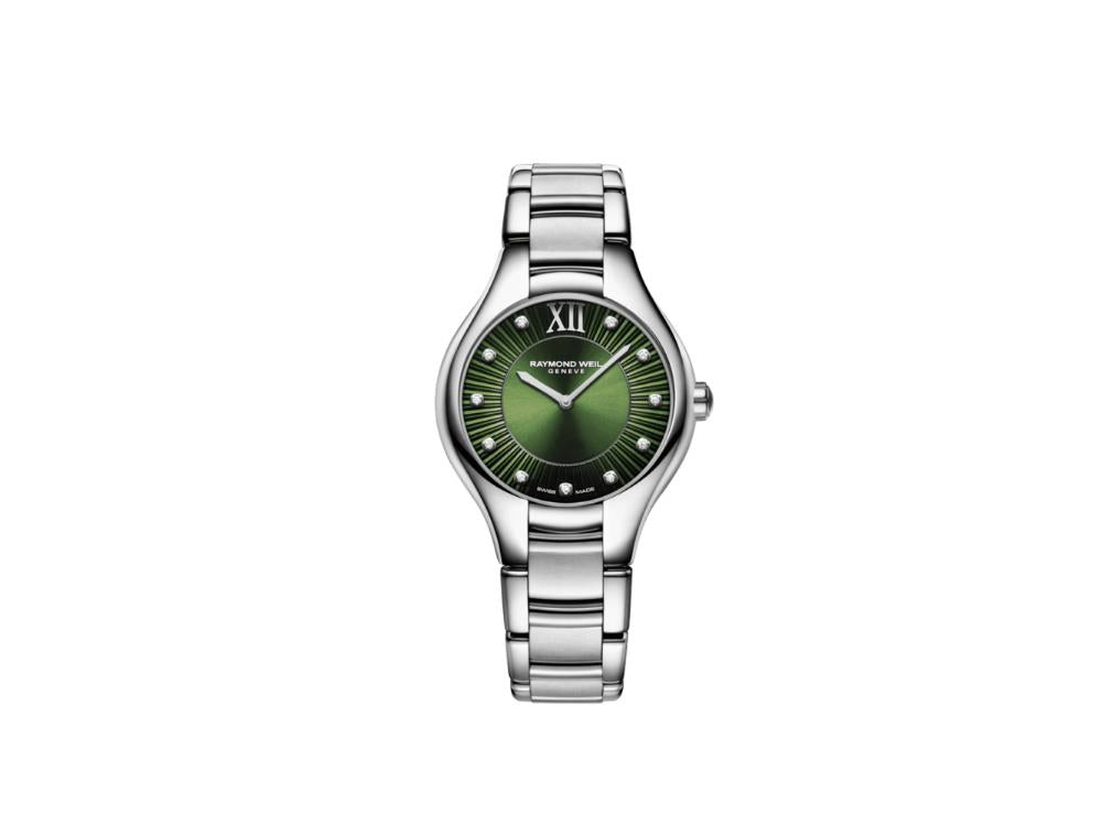 Reloj Cuarzo Raymond Weil Noemia Ladies, Verde, 32 mm, Diamantes, 5132-ST-52181
