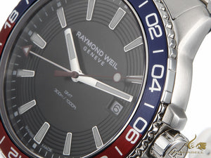 Reloj de Cuarzo Raymond Weil Tango 300, GMT, Negro, 42mm, Día, 8280-ST3-20001