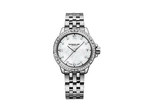 Reloj de Cuarzo Raymond Weil Tango Ladies, 44 Diamantes, Madre perla, 30mm, Día
