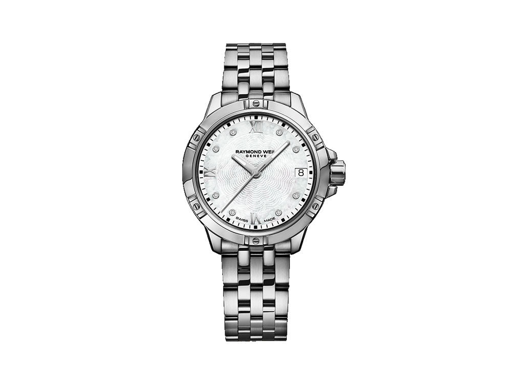 Reloj de Cuarzo Raymond Weil Tango Ladies, 8 Diamantes, Madre perla, 30mm, Día