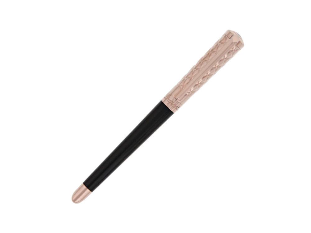 Roller S.T. Dupont Liberté, Laca, PVD Oro rosa, Negro, 462601