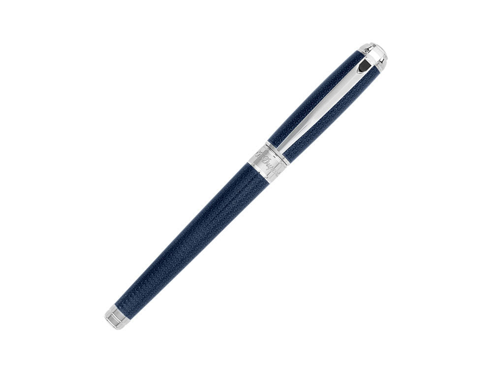 Pluma Estilográfica S.T. Dupont New Line D Medium, Laca, Azul, Guilloche
