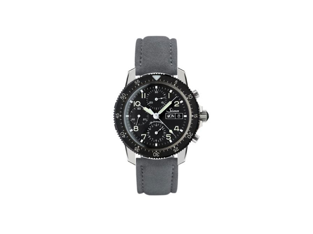 Reloj Automático Sinn 103 St, Valjoux 7750, Correa de piel, Negro, 103.031 LB162