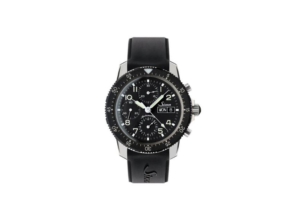 Reloj Automático Sinn 103 St, 41 mm, Correa de silicona, Negro, 103.031 SI42