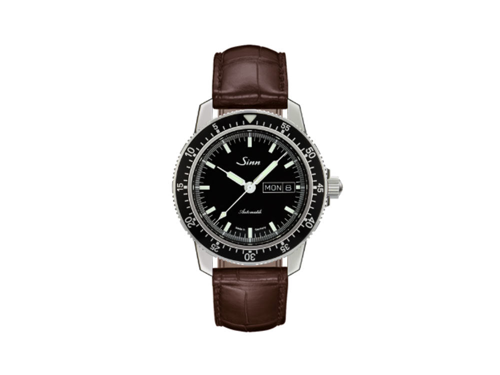 Reloj Automático Sinn 104 St Sa I, SW 220-1, 41mm, Negro, Aligátor, 104.010 LB13