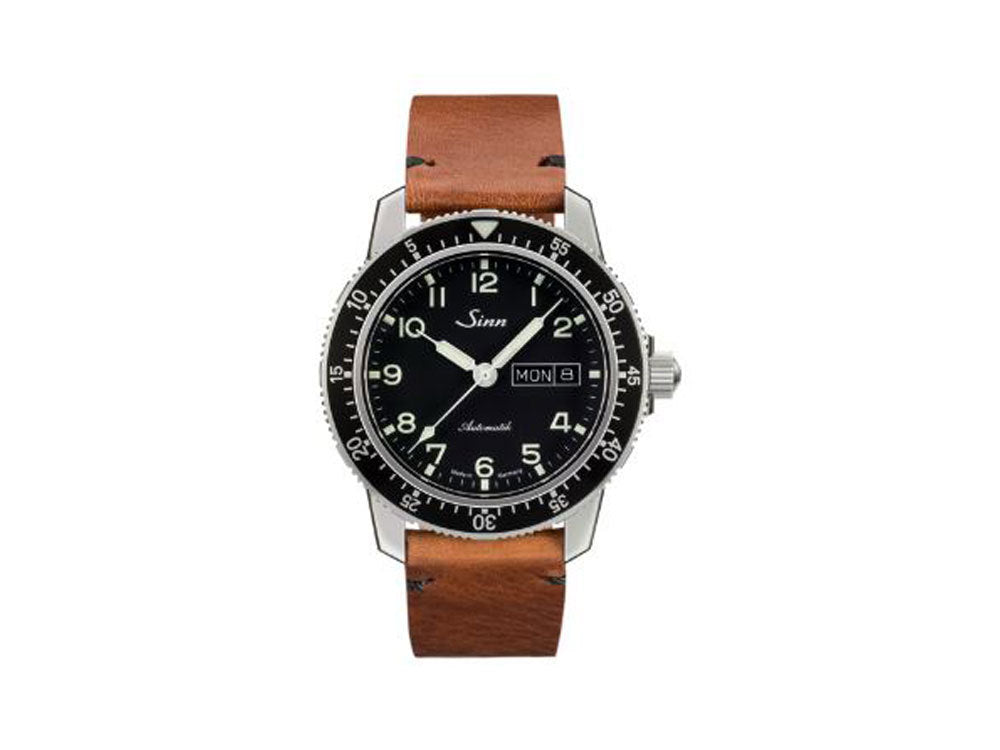Reloj Automático Sinn 104 St Sa A, 41 mm, Negro, Correa de piel, 104.011 LB156
