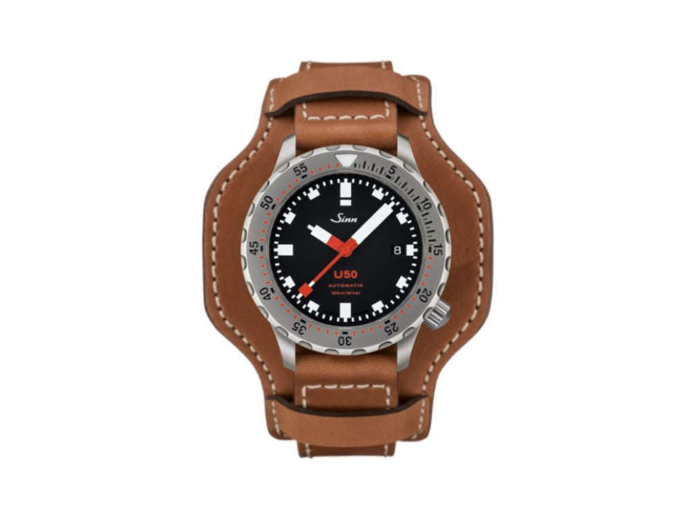 Reloj Automático Sinn U50, 41 mm, 50 atm, Acero submarino, Negro, 1050.010 LB138