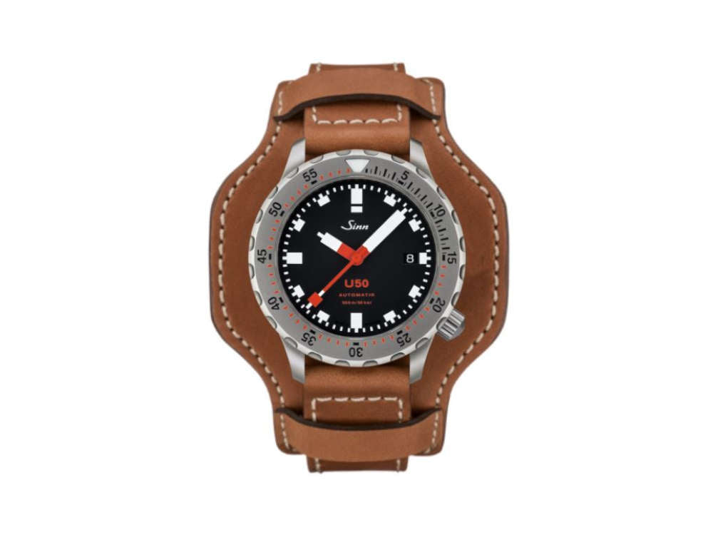 Reloj Automático Sinn U50, 41 mm, 50 atm, Acero submarino, Negro, 1050.010 LB138