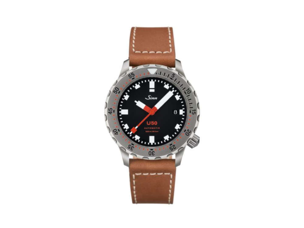 Reloj Automático Sinn U50, 41 mm, 50 atm, Acero submarino, Negro, 1050.010 LB142