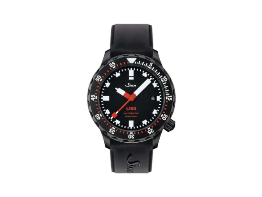 Reloj Automático Sinn U50 S, 41 mm, 50atm, Acero submarino, Negro, 1050.020 SI46