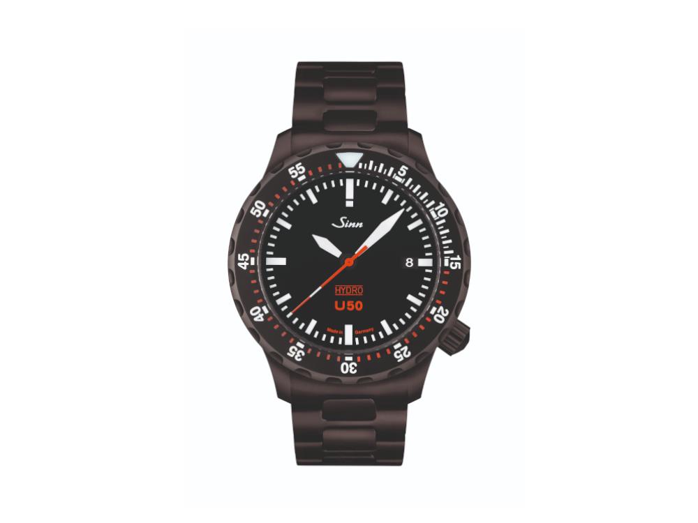 Reloj de Cuarzo Sinn U50 HYDRO S, Acero de submarino- PVD, Negro, 1051.020