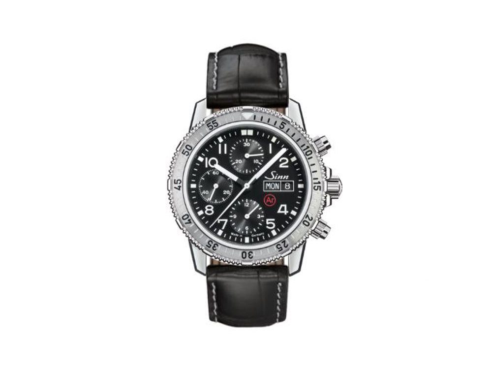 Reloj Automático Sinn 206 St Ar, Valjoux 7750, Negro, 43 mm, Piel, 206.010 LB6
