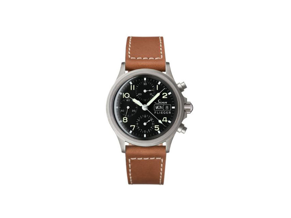 Reloj Automático Sinn 356 PILOT, Crono, Correa de piel, Negro, 356.020 LB142