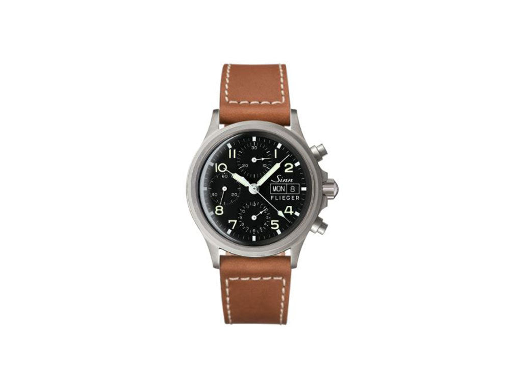 Reloj Automático Sinn 356 PILOT, Crono, Correa de piel, Negro, 356.020 LB142