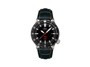 Reloj de Cuarzo Sinn UX SDR, 44mm, 500 atm, Negro, Correa de piel, 403.050 LB101