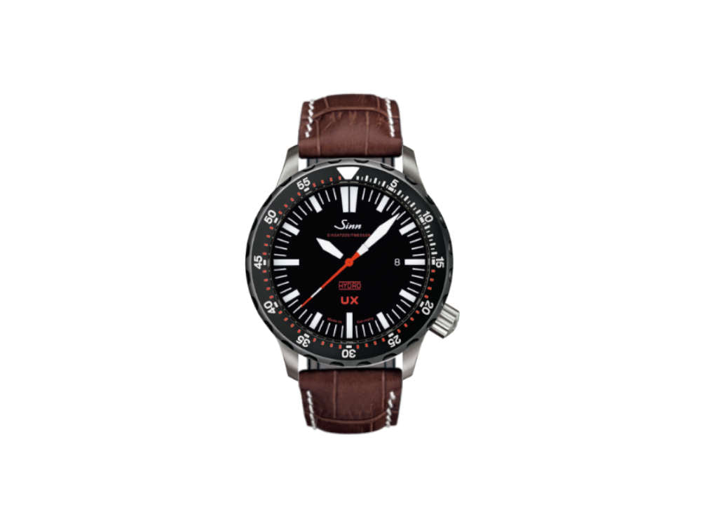 Reloj de Cuarzo Sinn UX SDR, ETA 955.652, Negro, Correa de piel, 403.050 LB7