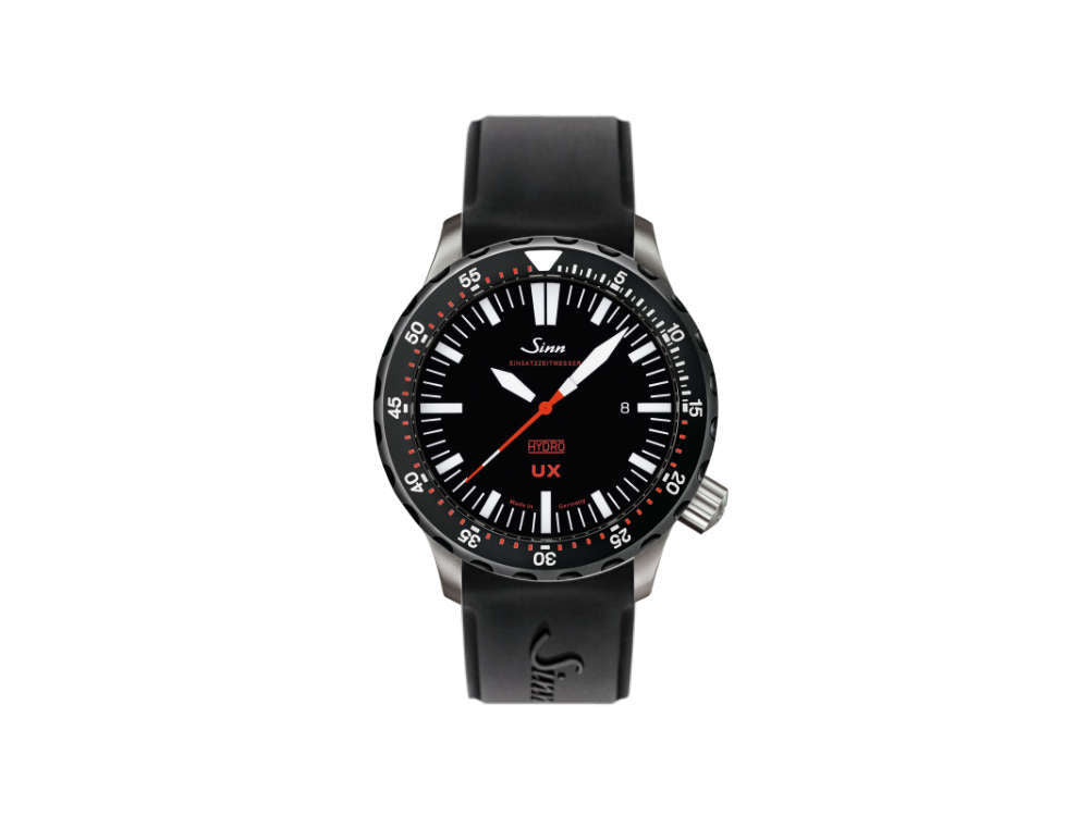 Reloj de Cuarzo Sinn UX SDR, 44mm, 500 atm, Negro, Correa silicona, 403.050 SI45