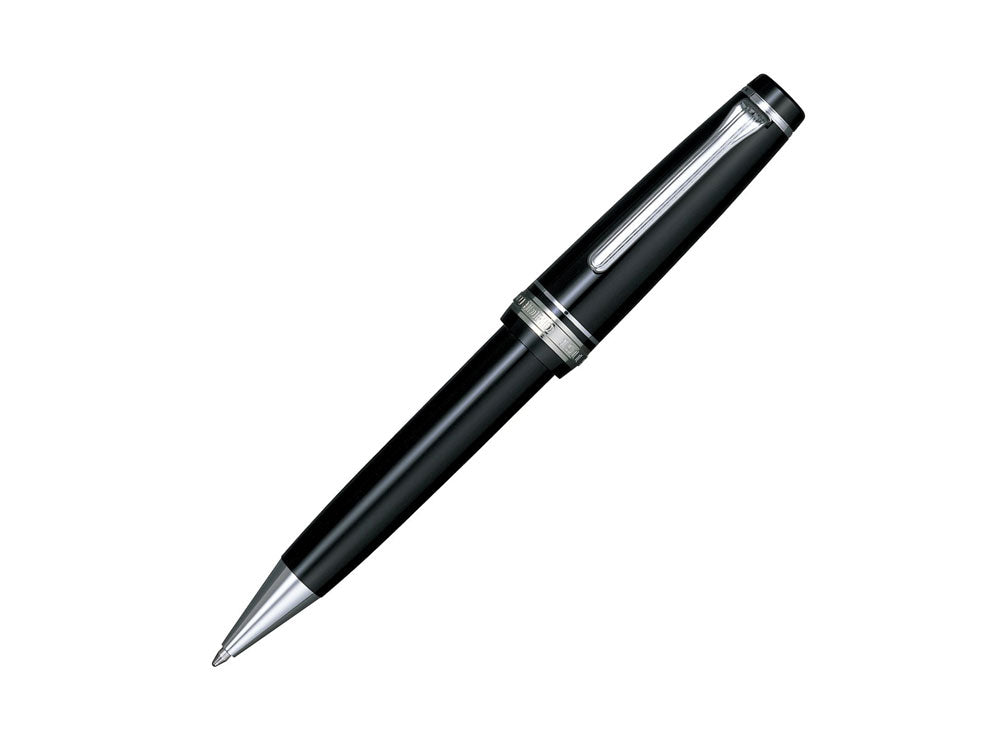 Bolígrafo Sailor Professional Gear Silver, Negro, Adornos cromados, 16-1037-620