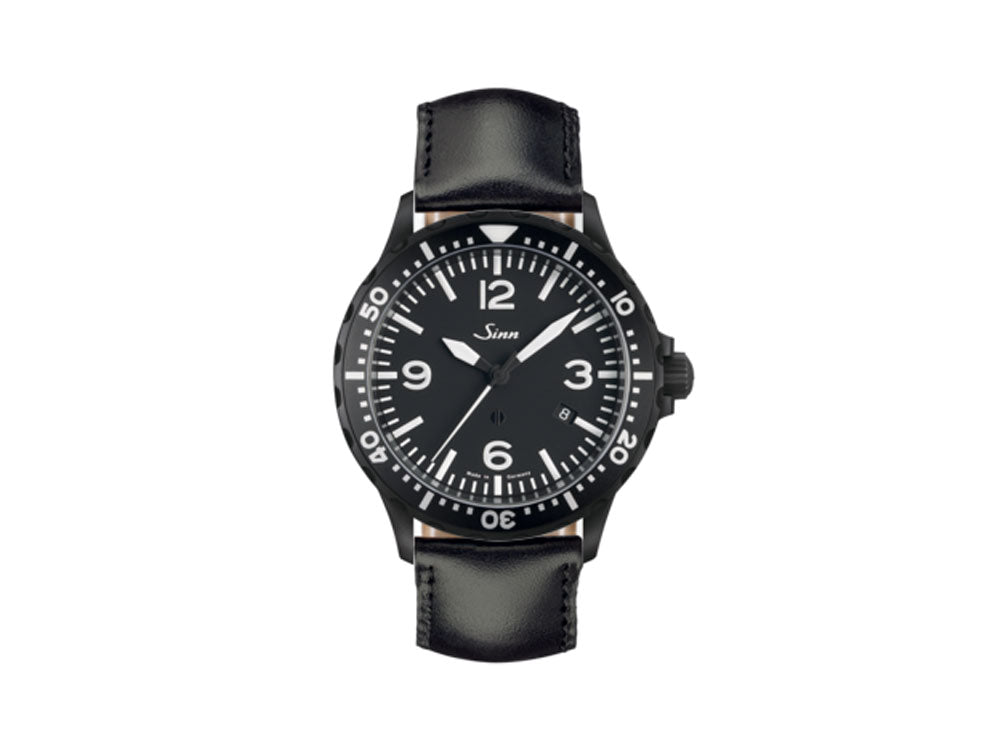 Reloj Automático Sinn 857 S, SW 300-1, 43mm., PVD, Negro, Piel, 857.021 LB34