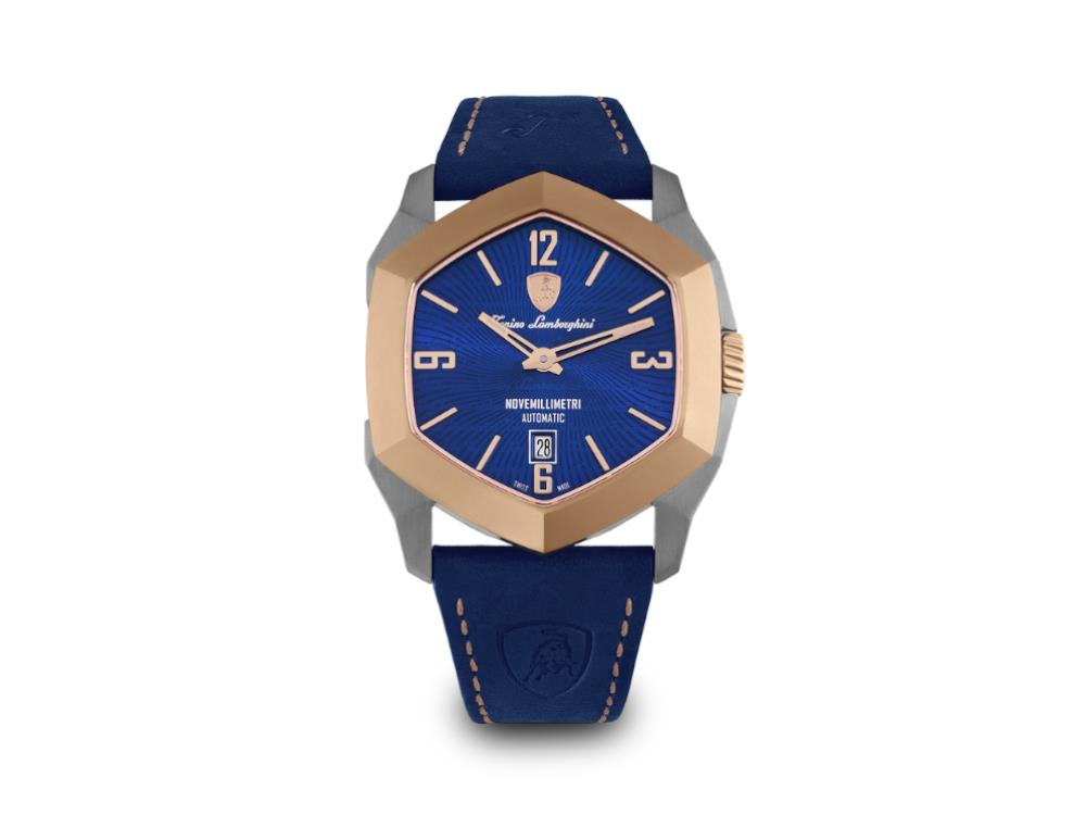 Reloj Automático Lamborghini Novemillimetri Azul, Titanio, 43 mm, TLF-T08-3