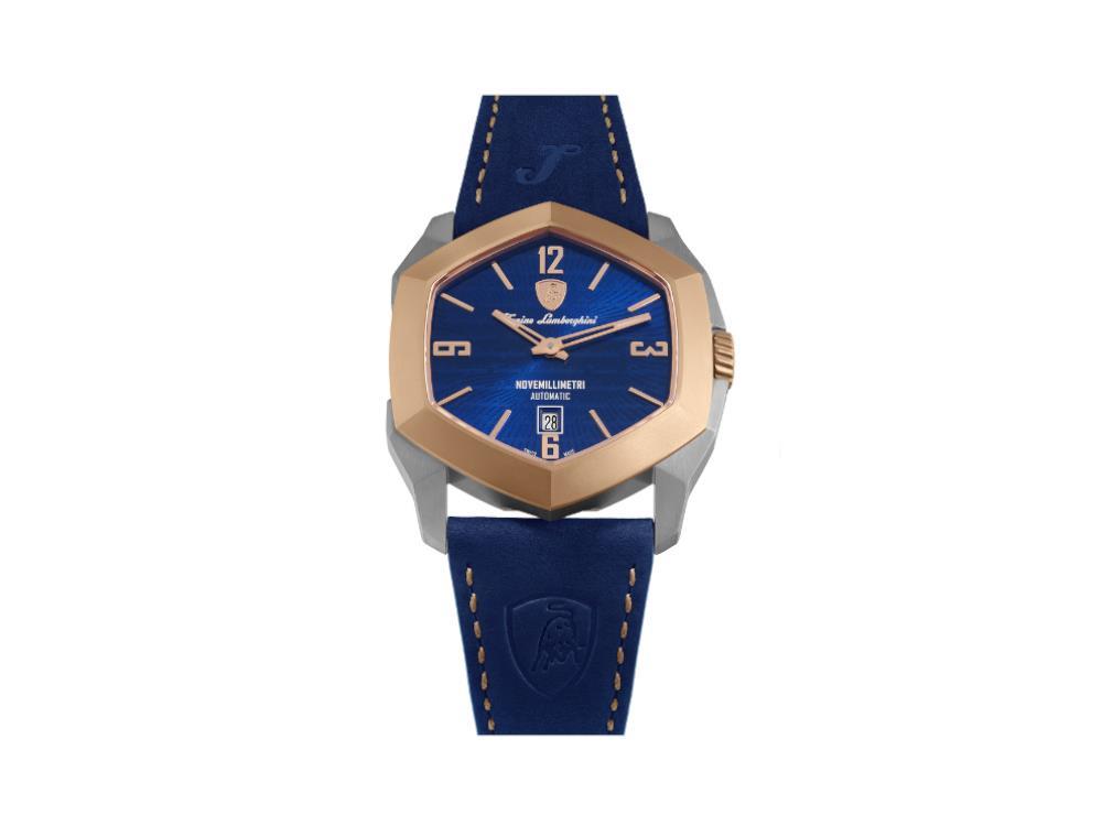 Reloj Automático Lamborghini Novemillimetri Azul, Titanio, 43 mm, TLF-T08-3