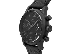 Reloj de Cuarzo TW Steel Blast, Negro, 48 mm, Correa de piel, 10 atm, MS99