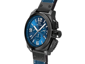 Reloj de Cuarzo TW Steel Canteen, Azul, 46 mm, Correa de piel, 10 atm, TW1016