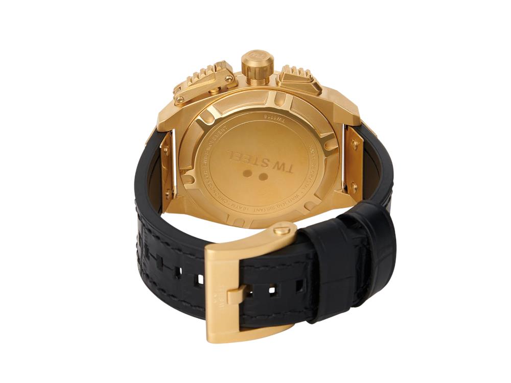 Reloj de Cuarzo TW Steel Swiss Canteen, Negro, 46 mm, Piel, 10 atm, TW1118