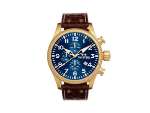 Reloj de Cuarzo TW Steel Volante, Azul, 48 mm, Correa de piel, 10 atm, VS114