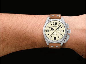 Reloj de Cuarzo TW Steel Canteen, Beige, 46 mm, Correa de piel, 10 atm, TW1010
