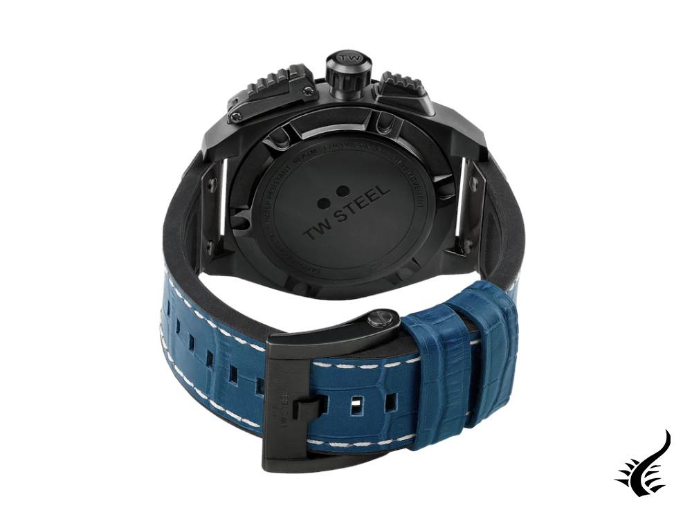 Reloj de Cuarzo TW Steel Canteen, Azul, 46 mm, Correa de piel, 10 atm, TW1016