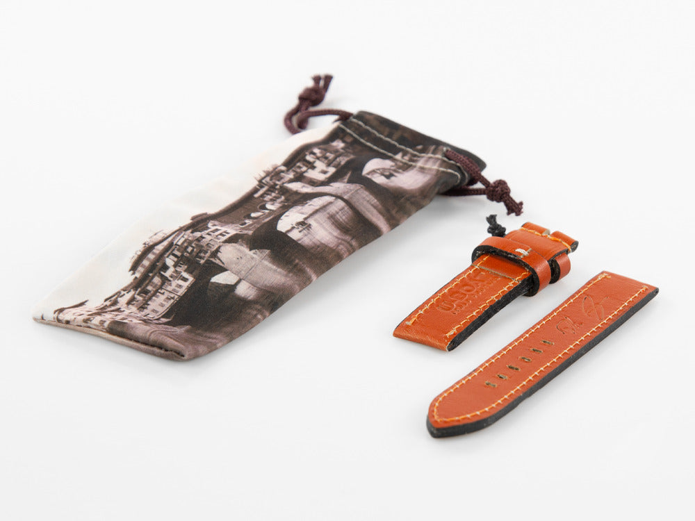 Correa U-Boat Accesorios, Piel de Becerro, Algodón, Marrón, 20 mm., 827/Z