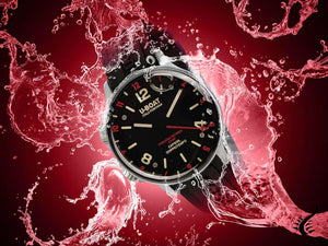 Reloj de Cuarzo U-Boat Capsoil Doppiotempo Red Rehaut, SS, Negro, 45 mm, 8839