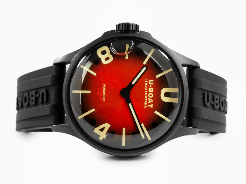 Reloj de Cuarzo U-Boat Capsoil Darkmoon Soleil Red, PVD, 40 mm, Rojo, 9501