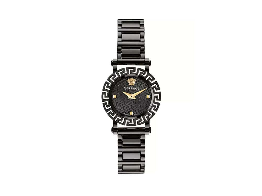 Reloj de Cuarzo Versace Greca Glam, PVD, Negro, 30 mm, Cristal Zafiro, VE2Q00522
