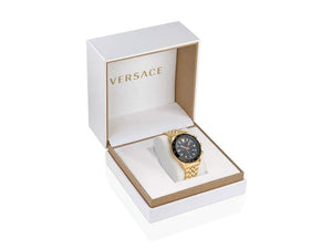 Reloj de Cuarzo Versace Hellenyium Chrono, PVD Oro, Negro, 43 mm, VE2U00622