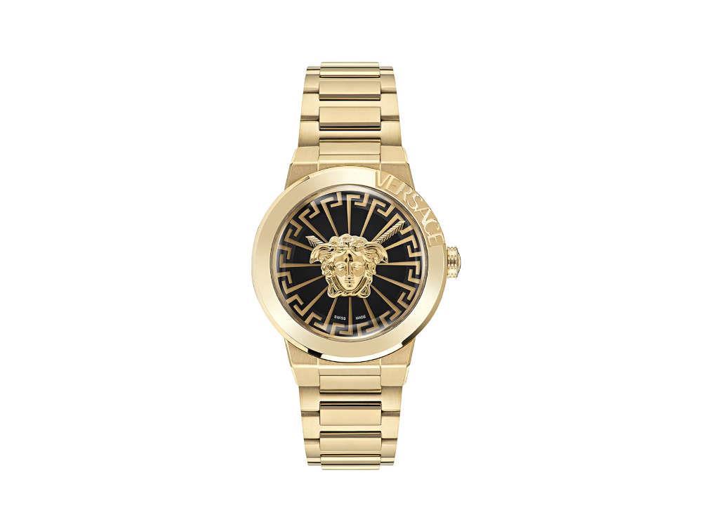Reloj de Cuarzo Versace Medusa Infinite, PVD Oro, Negro, 38 mm, VE3F00522