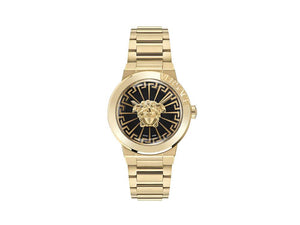 Reloj de Cuarzo Versace Medusa Infinite, PVD Oro, Negro, 38 mm, VE3F00522