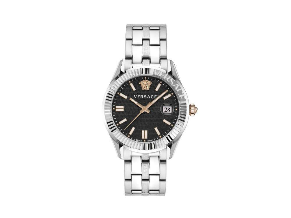 Reloj de Cuarzo Versace Greca Time, Negro, 41 mm, Cristal de Zafiro, VE3K00322