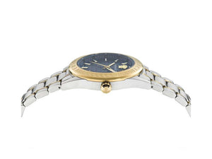 Reloj de Cuarzo Versace V-Code, PVD Oro, Azul, 42 mm, Cristal Zafiro, VE6A00523