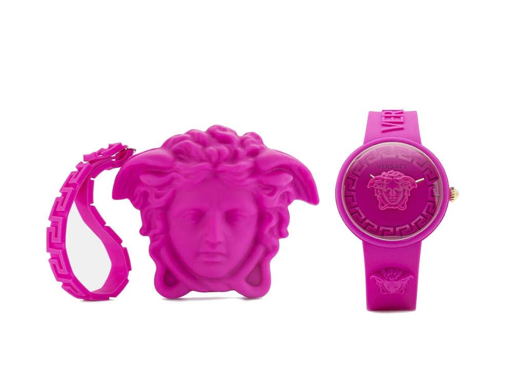 Reloj de Cuarzo Versace Medusa Pop, Silicona, Rosa, 39mm, VE6G00323