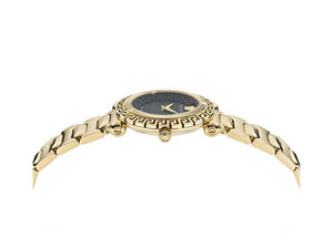 Reloj de Cuarzo Versace Greca Twist, PVD Oro, Negro, 35 mm, VE6I00523