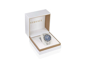 Reloj de Cuarzo Versace Greca Dome Chrono, Azul, 43mm, Cristal Zafiro, VE6K00323