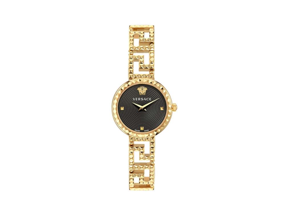 Reloj de Cuarzo Versace Greca Goddess, PVD Oro, Negro, 28 mm, VE7A00423