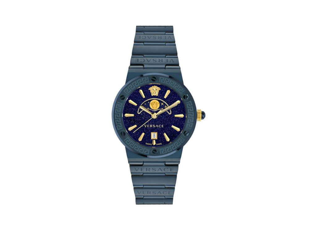 Reloj de Cuarzo Versace Greca Logo Moonphase, PVD, Azul, 38 mm, VE7G00423